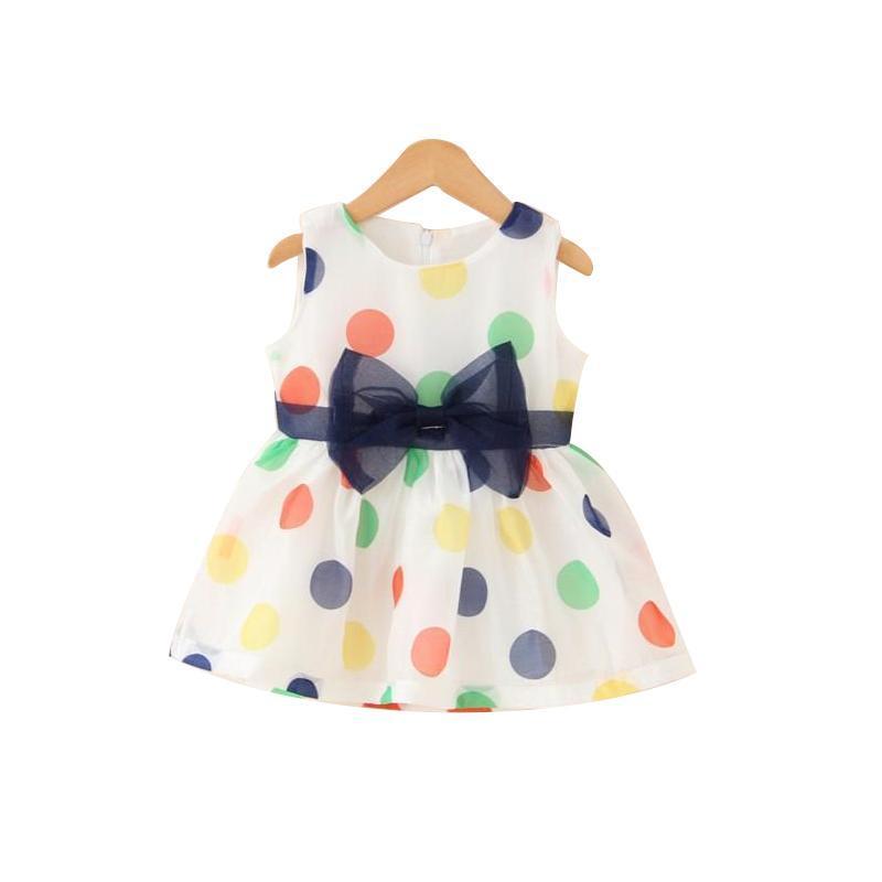 Rainbow polka dot dress